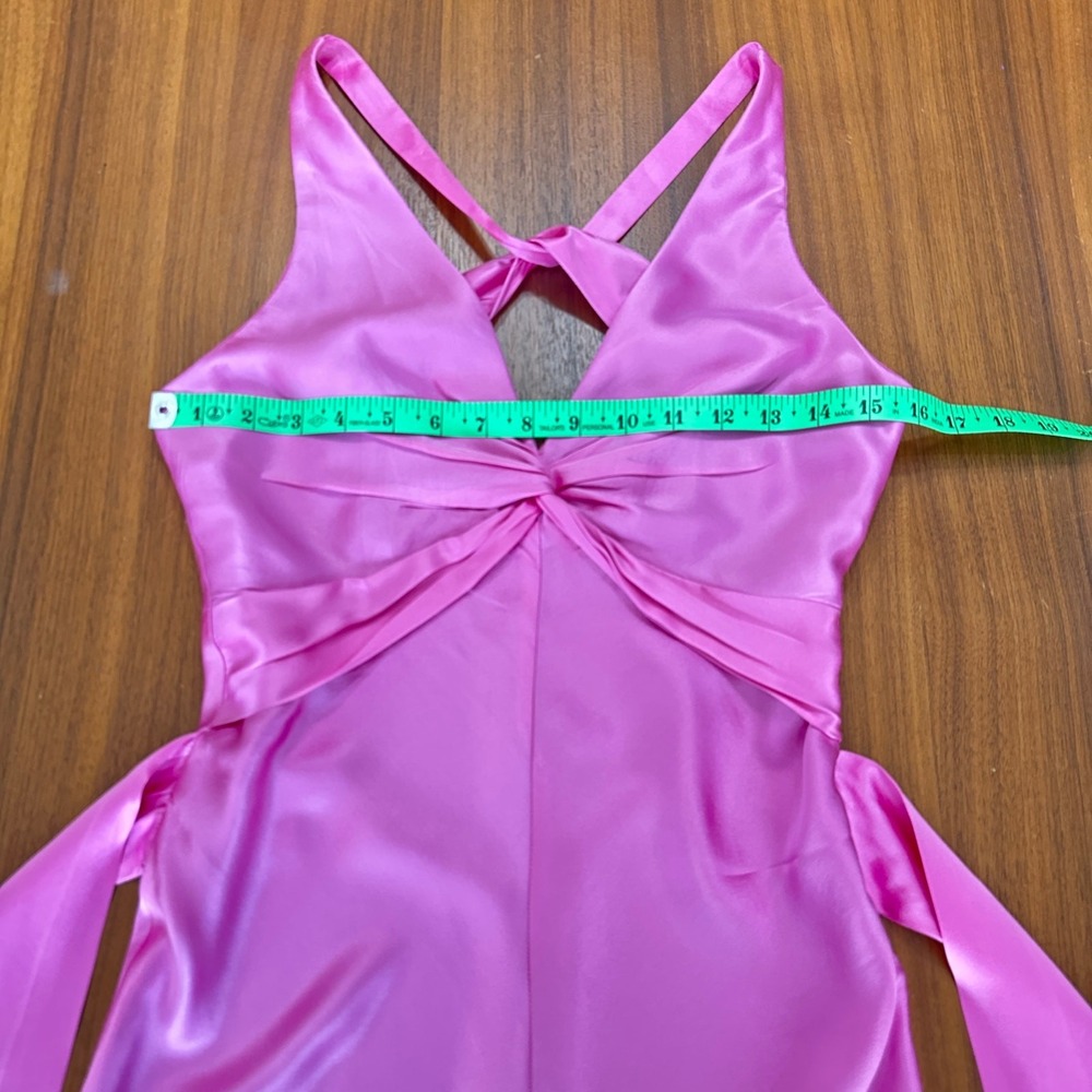 Dina Bar El Y2K Kate Hudson Silk Fairy Formal Dress Mermaid Train Backless Small - Picture 8 of 16